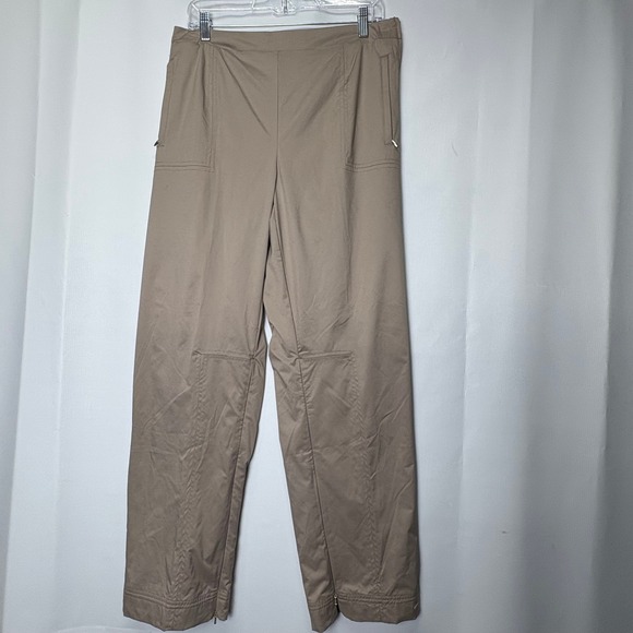 NWT Nike Golf Clima Fit Womens XL Beige Pants Activewear Zip Pocket Athletic - Picture 1 of 16